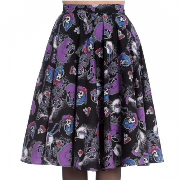 Hell Bunny Dresses & Skirts - Hell Bunny Black and Purple Skater Skirt